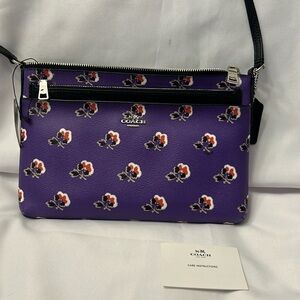 NWT Coach Bramble Rose Crossbody Bag and Black Purple